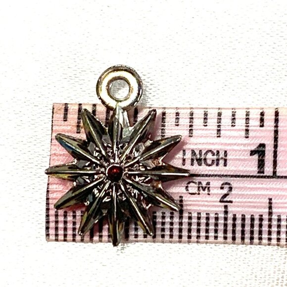 Waterford Crystal Snowflake Wishes Silver Charm Rhodium Plated Ruby Red Crystal - Picture 3 of 8